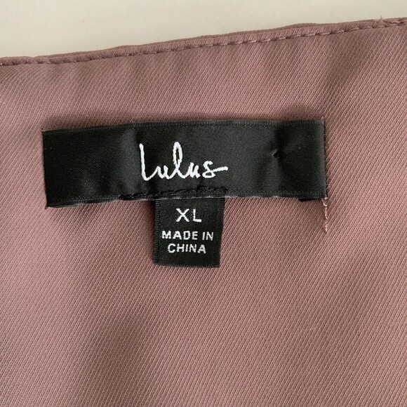 Lulu’s Dress Reinette Faux Wrap Tulip Hem Midi Spaghetti Strap Mauve Purple XL - Picture 3 of 11
